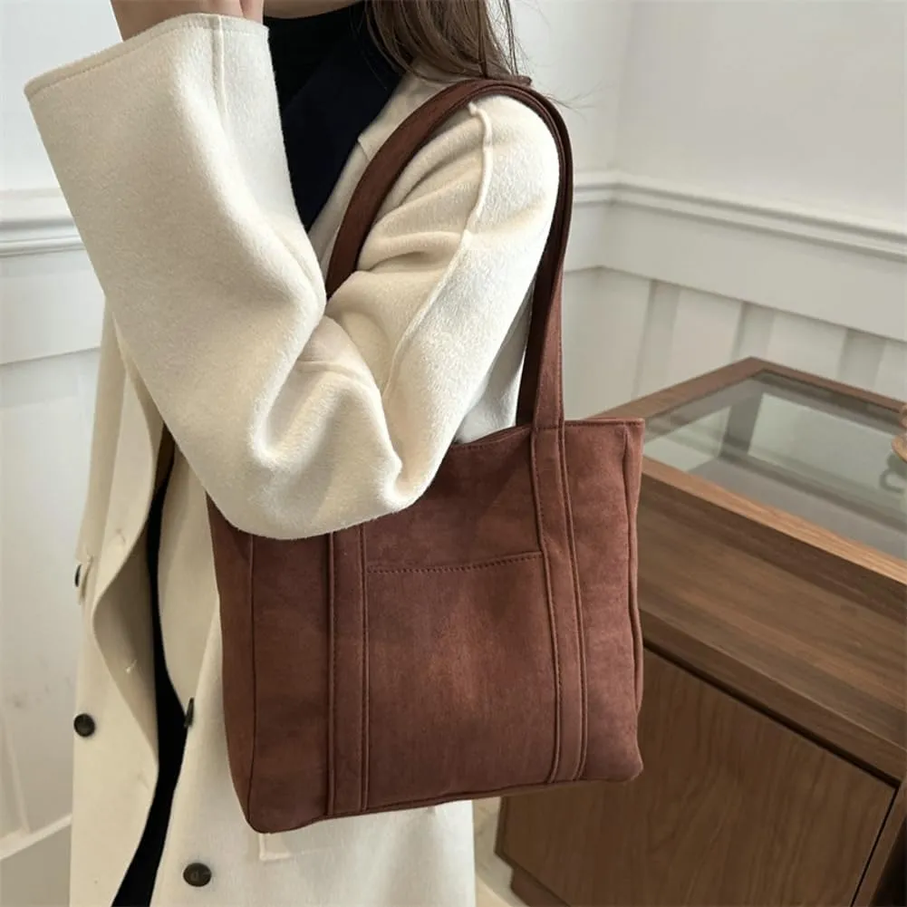 Slouchy Suede Crescent Shoulder Bag Women Trendy Crossbody Purse Hobo Bags Cute Satchels Bag Top-handle Tote Handbag