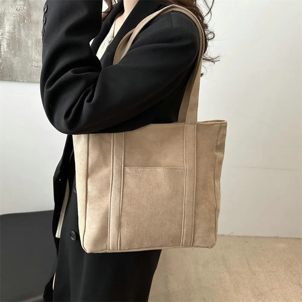 Slouchy Suede Crescent Shoulder Bag Women Trendy Crossbody Purse Hobo Bags Cute Satchels Bag Top-handle Tote Handbag
