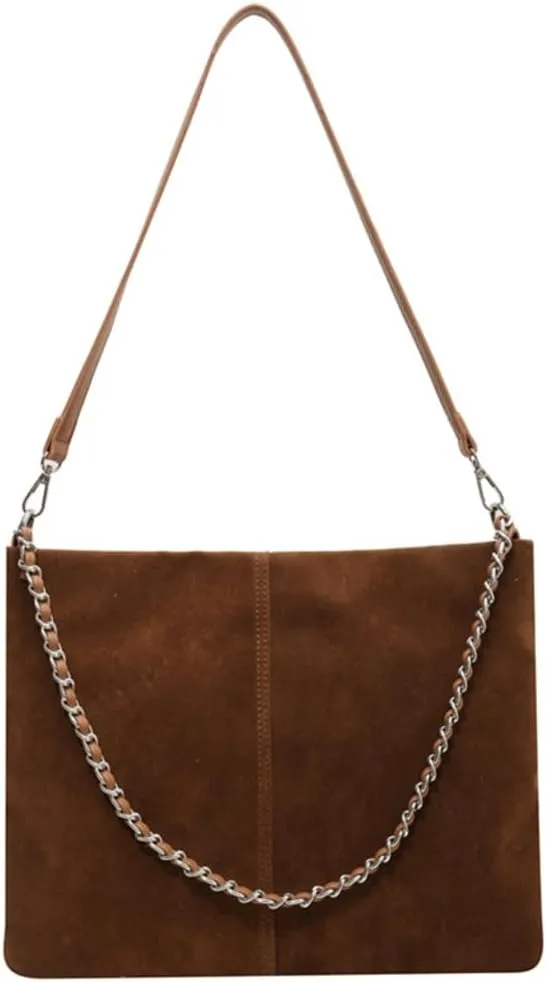 Slouchy Suede Hobo Bags Women Crescent Satchels Shoulder Bag Top-handle Crossbody Purse Trendy Travel College Tote Handbag