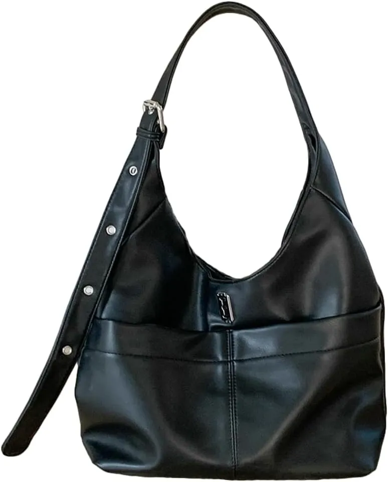 Soft Vegan Leather Shoulder Bag for Women Large Tote Crossbody Purse Y2K Underarm Handbags Working Satchels