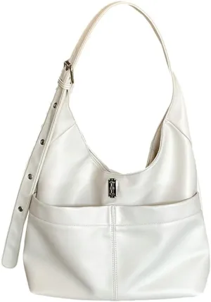 Soft Vegan Leather Shoulder Bag for Women Large Tote Crossbody Purse Y2K Underarm Handbags Working Satchels