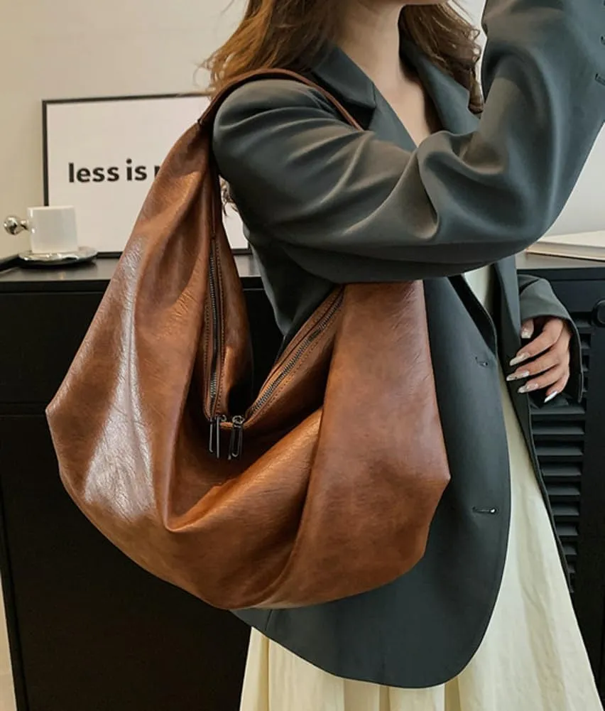Soft Vegan Leather Tote Bag for Women Oversized Shoulder Purse Large Handbag Dumpling Satchels for Work Travel