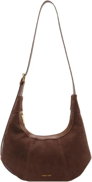 Suede Purse Handbag for Women Casual Crescent Satchels Shoulder Bag Crossbody Purse Top-handle Tote Party Shopping