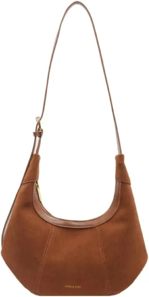 Suede Purse Handbag for Women Casual Crescent Satchels Shoulder Bag Crossbody Purse Top-handle Tote Party Shopping