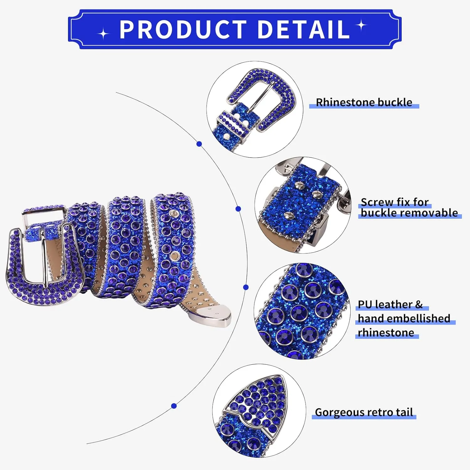 TINIDI Luxury Strap Men Women Rhinestones Belt Western Bling Bling Crystal Diamond Studded Belts