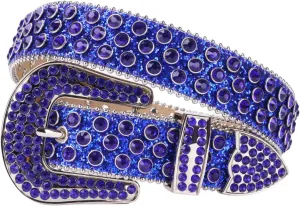 TINIDI Luxury Strap Men Women Rhinestones Belt Western Bling Bling Crystal Diamond Studded Belts