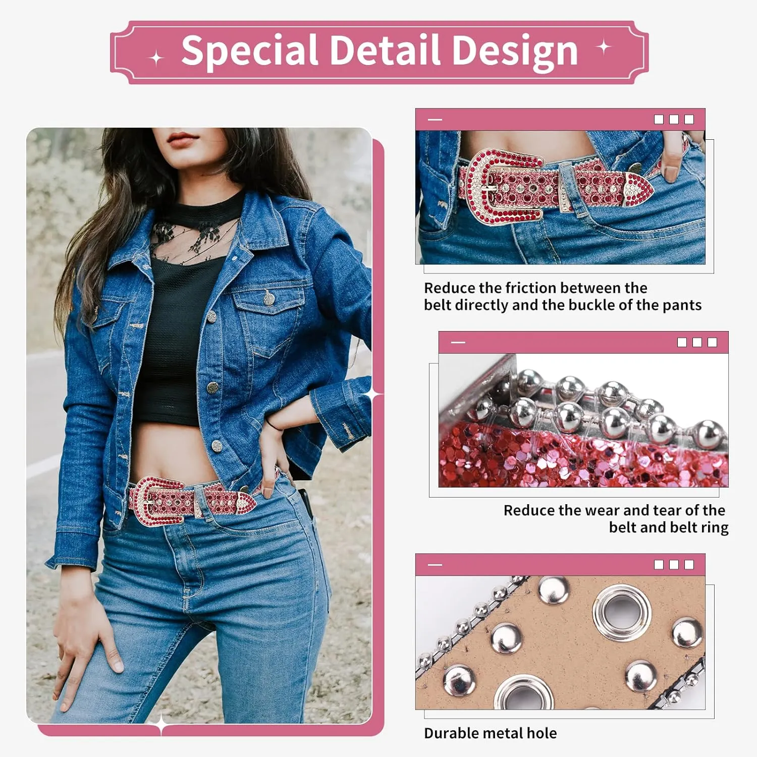 TINIDI Luxury Strap Men Women Rhinestones Belt Western Bling Bling Crystal Diamond Studded Belts