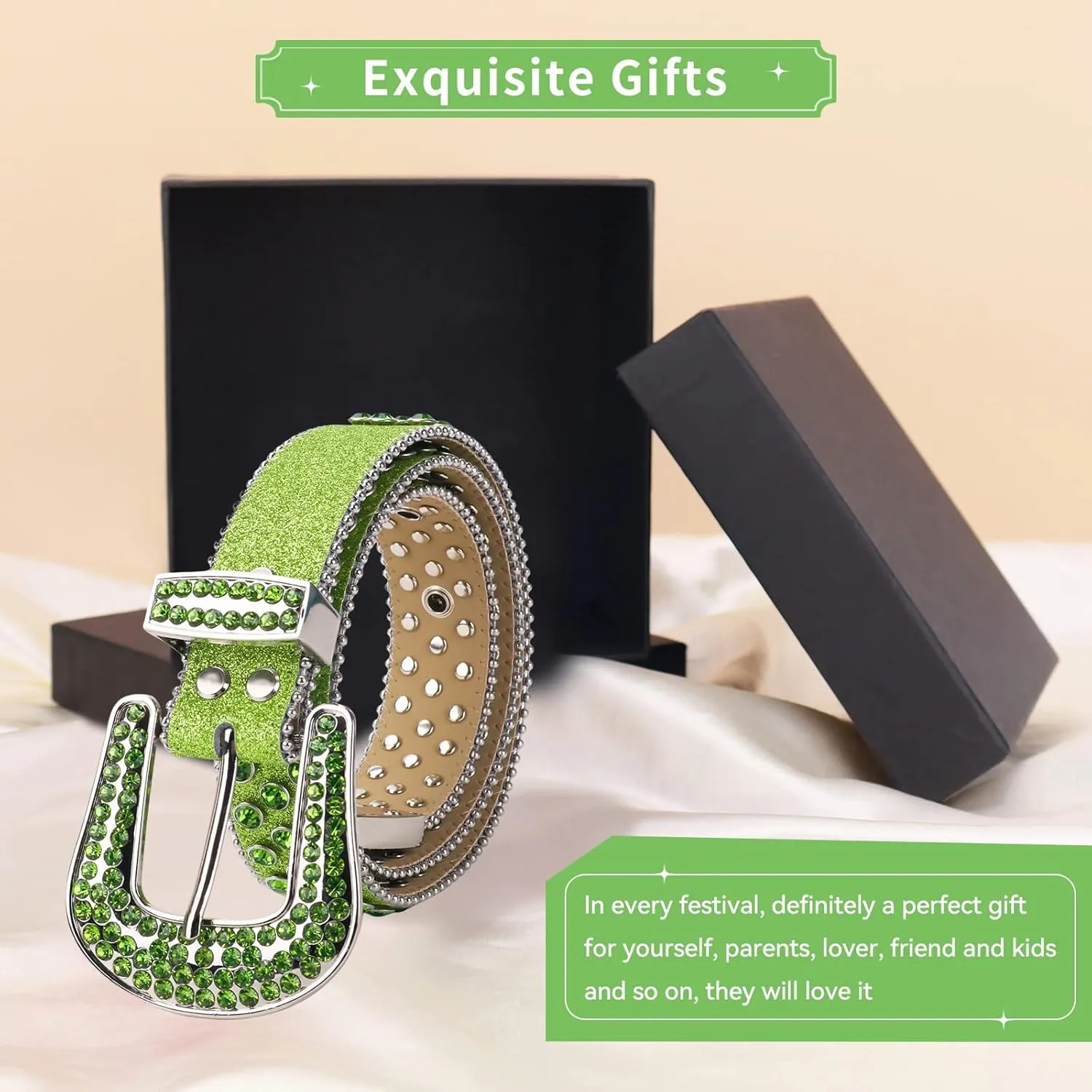 TINIDI Luxury Strap Men Women Rhinestones Belt Western Bling Bling Crystal Diamond Studded Belts