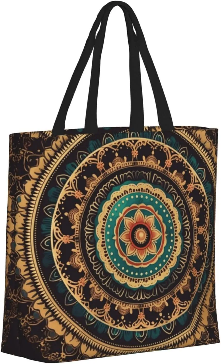 Tote Bag for Women Reusable Grocery Bags Milk Duck Yellow Tote Bag with Inner Pocket Travel Tote for Shopping