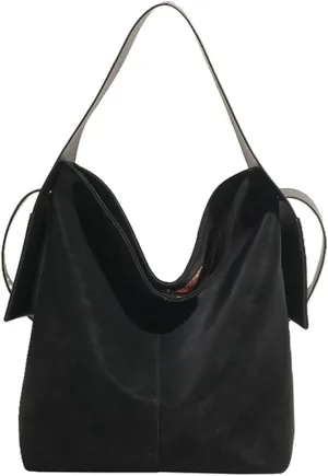 Trendy Suede Bucket Bag Women Hobo Bags Crescent Shoulder Bag Crossbody Purse Slouchy Satchels Bag Mini Tote Handbag 2024