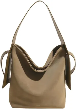 Trendy Suede Bucket Bag Women Hobo Bags Crescent Shoulder Bag Crossbody Purse Slouchy Satchels Bag Mini Tote Handbag 2024