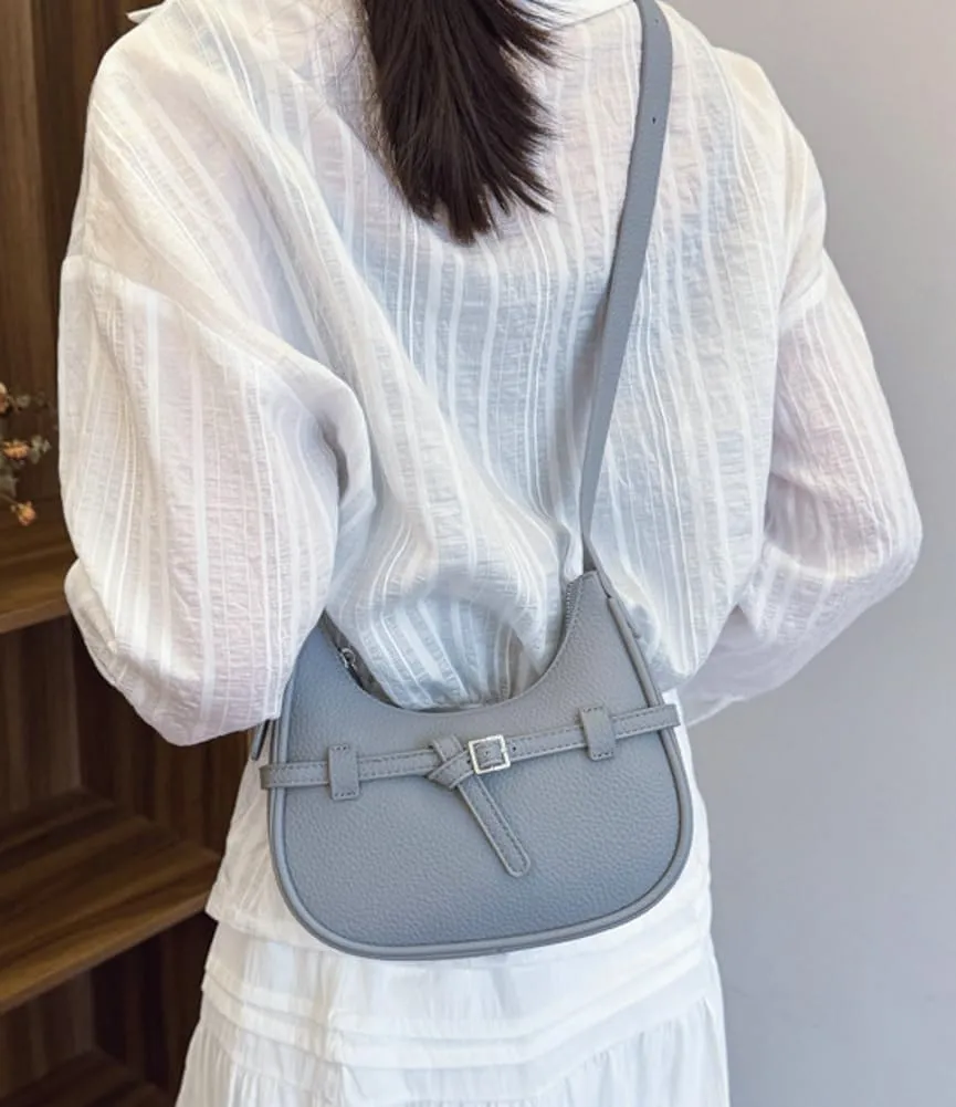 Trendy Vegan Leather Shoulder Bag for Women Small Y2k Crossbody Tote Purse Dumpling Handbags Crescent Satchels