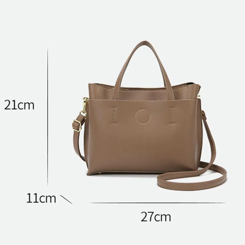 Trendy Vegan Leather Shoulder Crossbody Bag for Women Small Tote Purse Top Handle Handbags Office Satchels Gifts