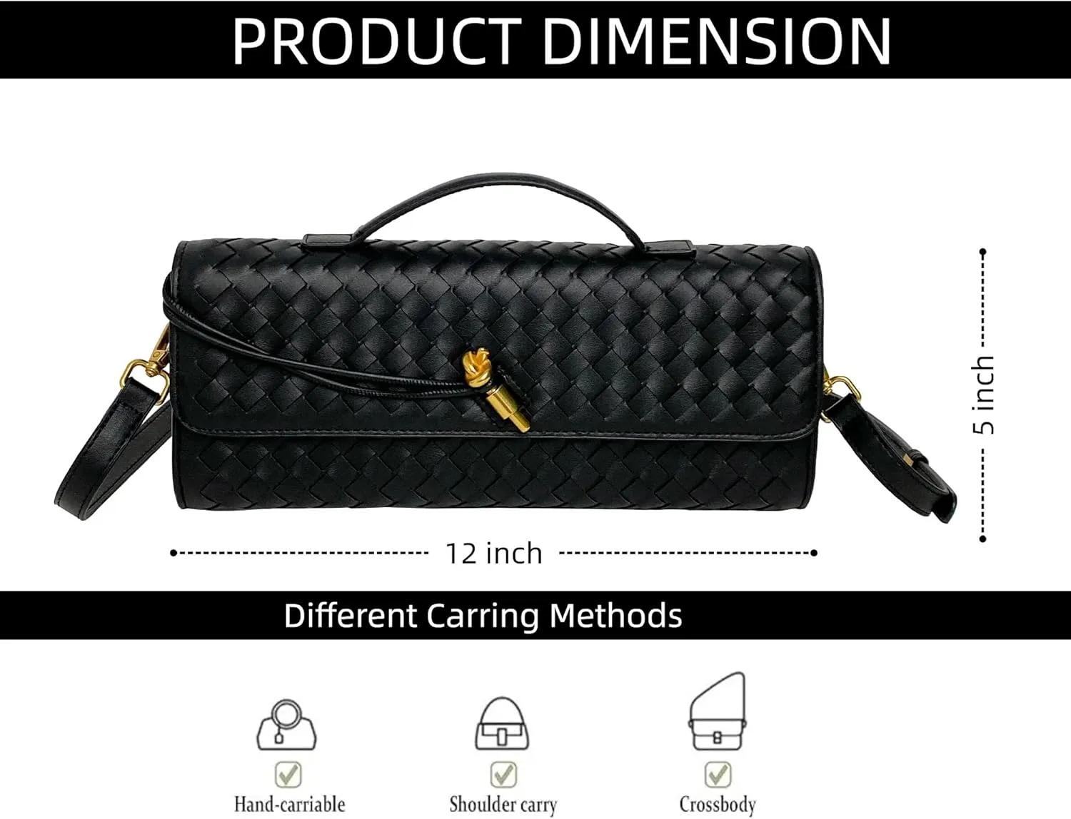Trendy Woven Evening Clutch Purses Women Underarm Shoulder Handbag Fashion Satchels Crossbody Purse for Party, Work