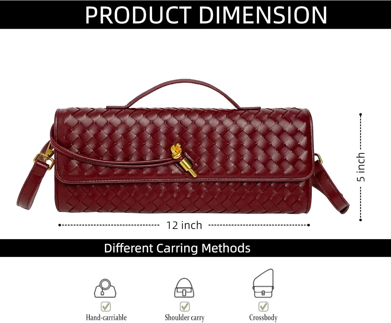 Trendy Woven Evening Clutch Purses Women Underarm Shoulder Handbag Fashion Satchels Crossbody Purse for Party, Work