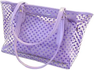 Ulalaza Large Candy Polka Color Clear Shoulder Bag 2 IN 1 Beach Totes Transparent Handbags With Interior Pocket For Women