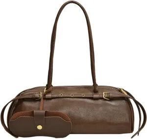 Vegan Leather Shoulder Bag for Women Top Handle Handbag Y2K Punk Large Tote Purse Trendy Underarm Satchels