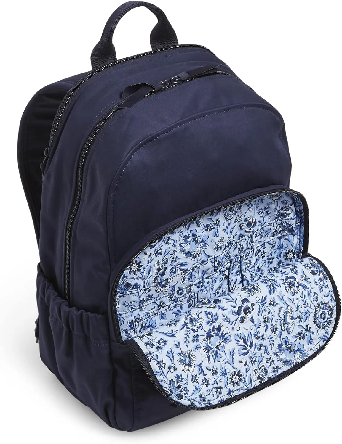 Vera Bradley Women's Cotton Campus Backpack, Classic Navy - Recycled Cotton, One Size