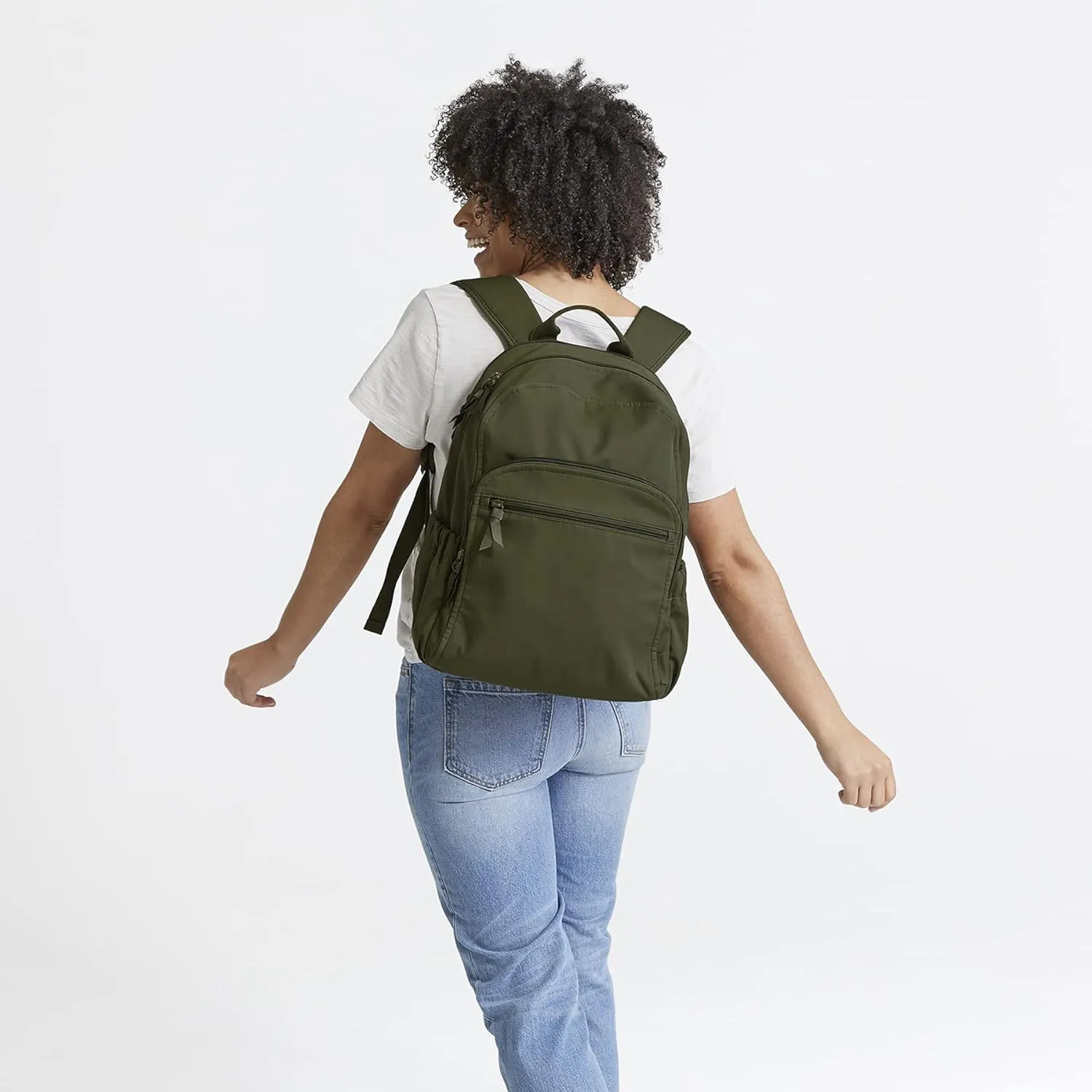 Vera Bradley Women's Cotton Campus Backpack, Classic Navy - Recycled Cotton, One Size