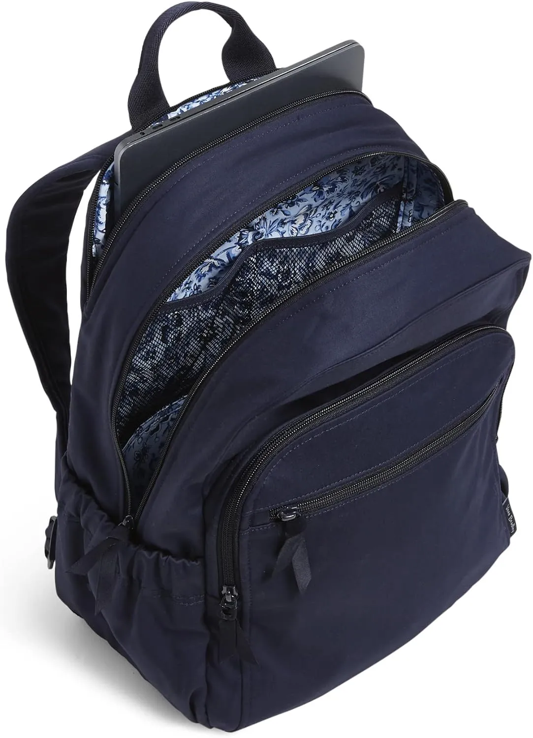 Vera Bradley Women's Cotton Campus Backpack, Classic Navy - Recycled Cotton, One Size