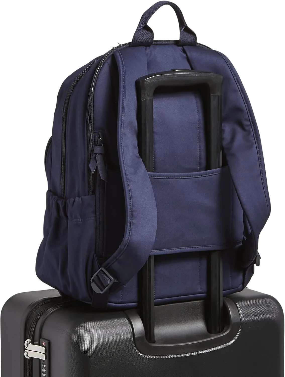 Vera Bradley Women's Cotton Campus Backpack, Classic Navy - Recycled Cotton, One Size