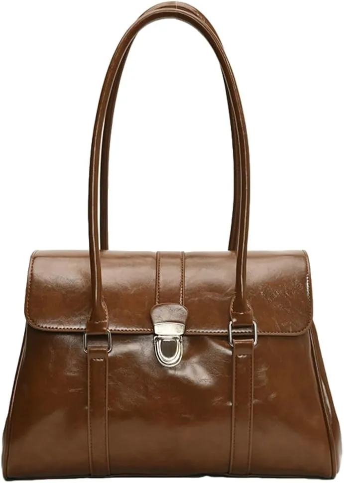 Vintage Vegan Leather Tote Bags for Women Large Shoulder Purses Ladies Working Handbags Top Handle Satchels 2025