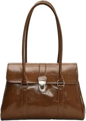 Vintage Vegan Leather Tote Bags for Women Large Shoulder Purses Ladies Working Handbags Top Handle Satchels 2025