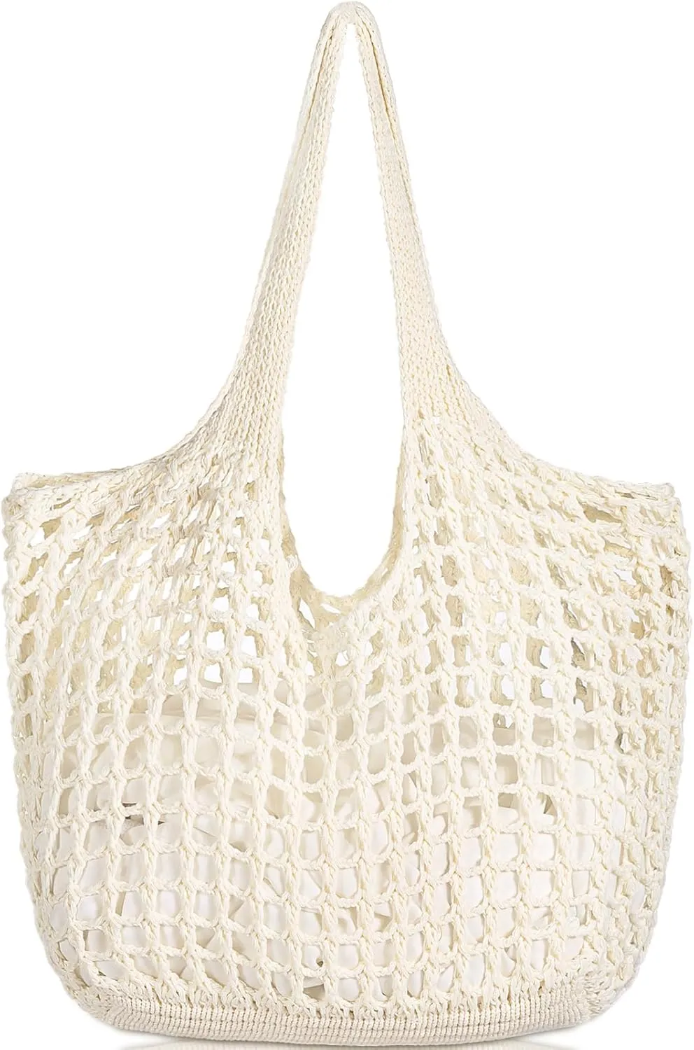 WantGor Crochet Bags, Beach Mesh Tote Bag Womens Shoulder Shopping Handbag Casual Travel Totes Bag Foldable Hobo Bags