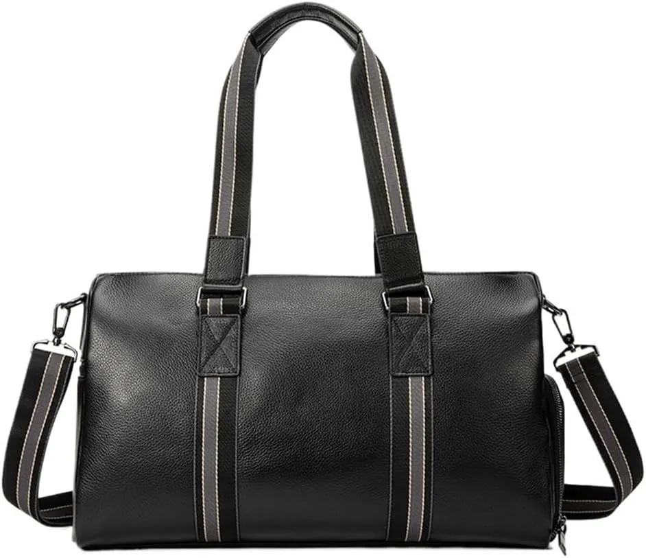 Waterproof Vintage Leather Duffle Bag for Air Travel Weekender Handles Duffel Weekend Shoulder Messenger