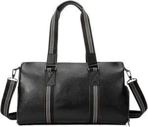 Waterproof Vintage Leather Duffle Bag for Air Travel Weekender Handles Duffel Weekend Shoulder Messenger