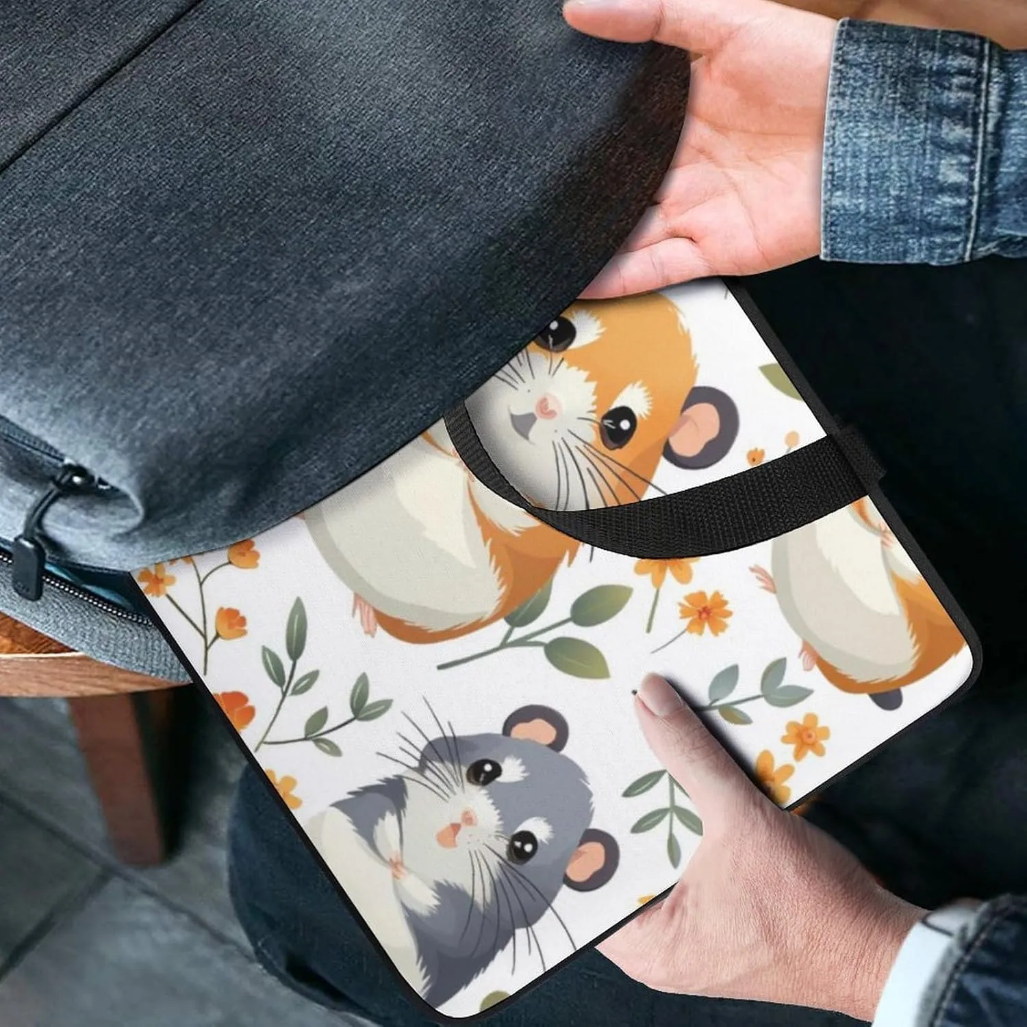 Wave Pattern Laptop Sleeve Laptop Carrying Case Compatible Laptop Protective Bag with Handles