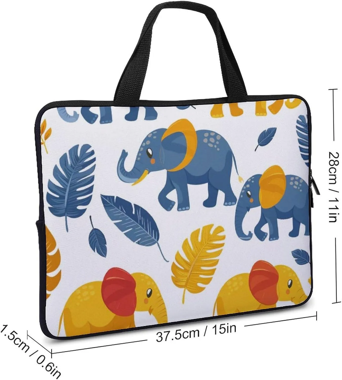 Wave Pattern Laptop Sleeve Laptop Carrying Case Compatible Laptop Protective Bag with Handles