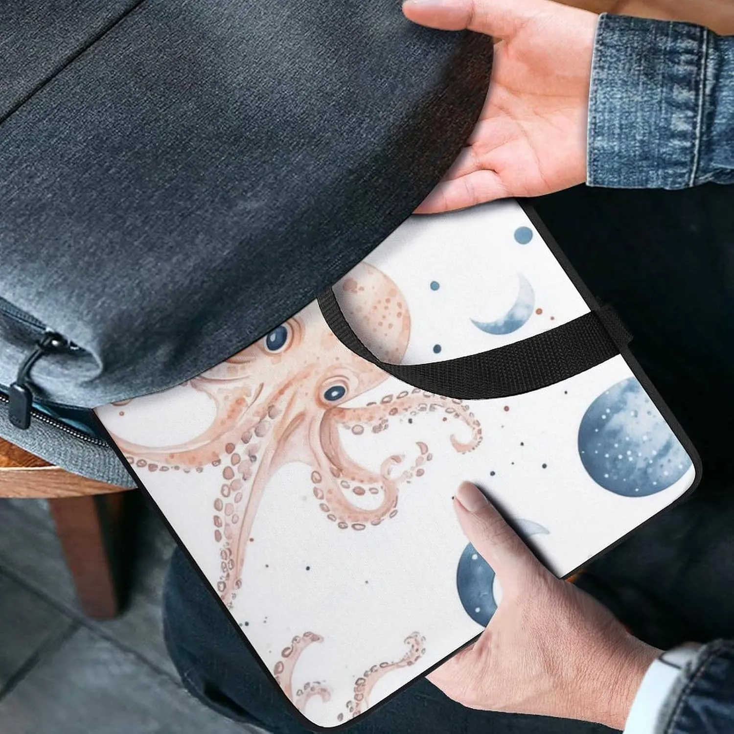 Wave Pattern Laptop Sleeve Laptop Carrying Case Compatible Laptop Protective Bag with Handles