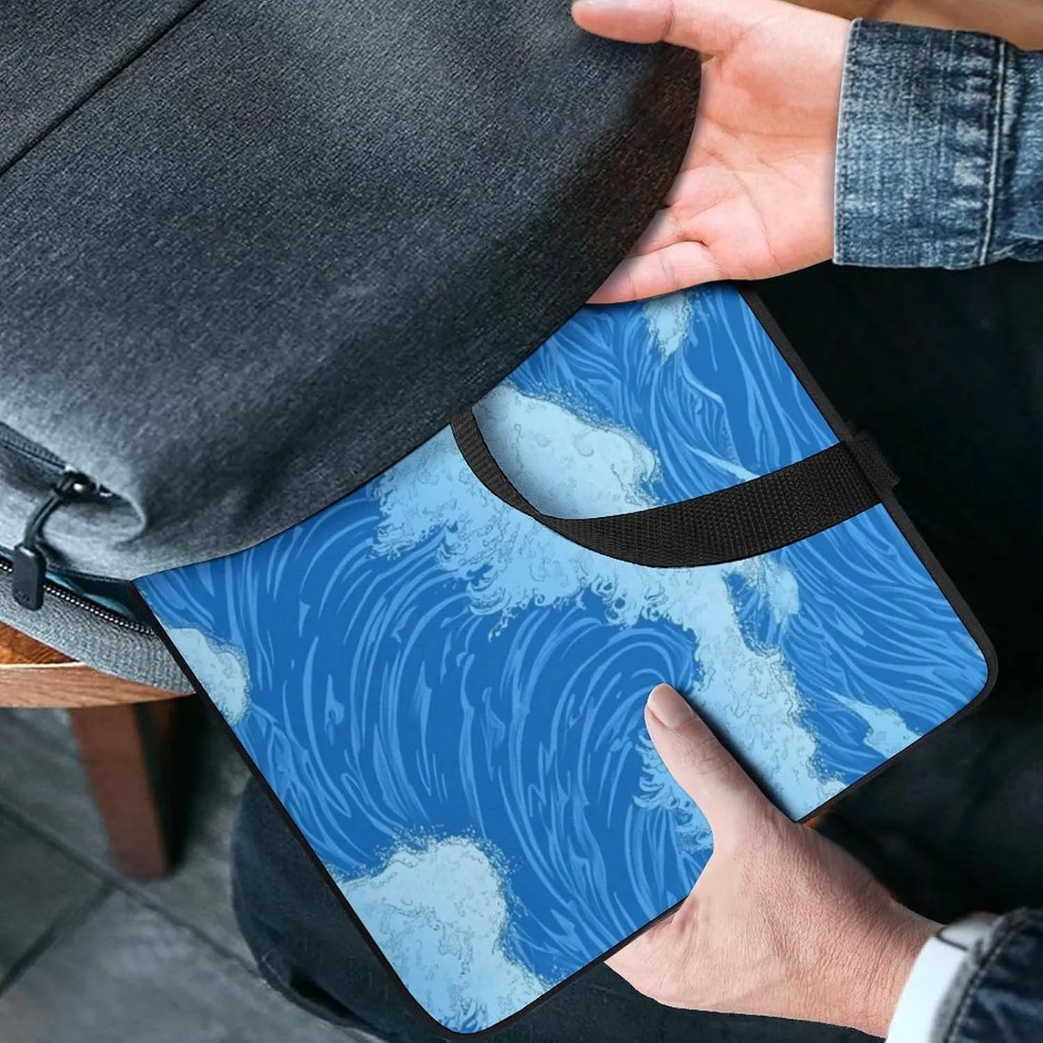 Wave Pattern Laptop Sleeve Laptop Carrying Case Compatible Laptop Protective Bag with Handles