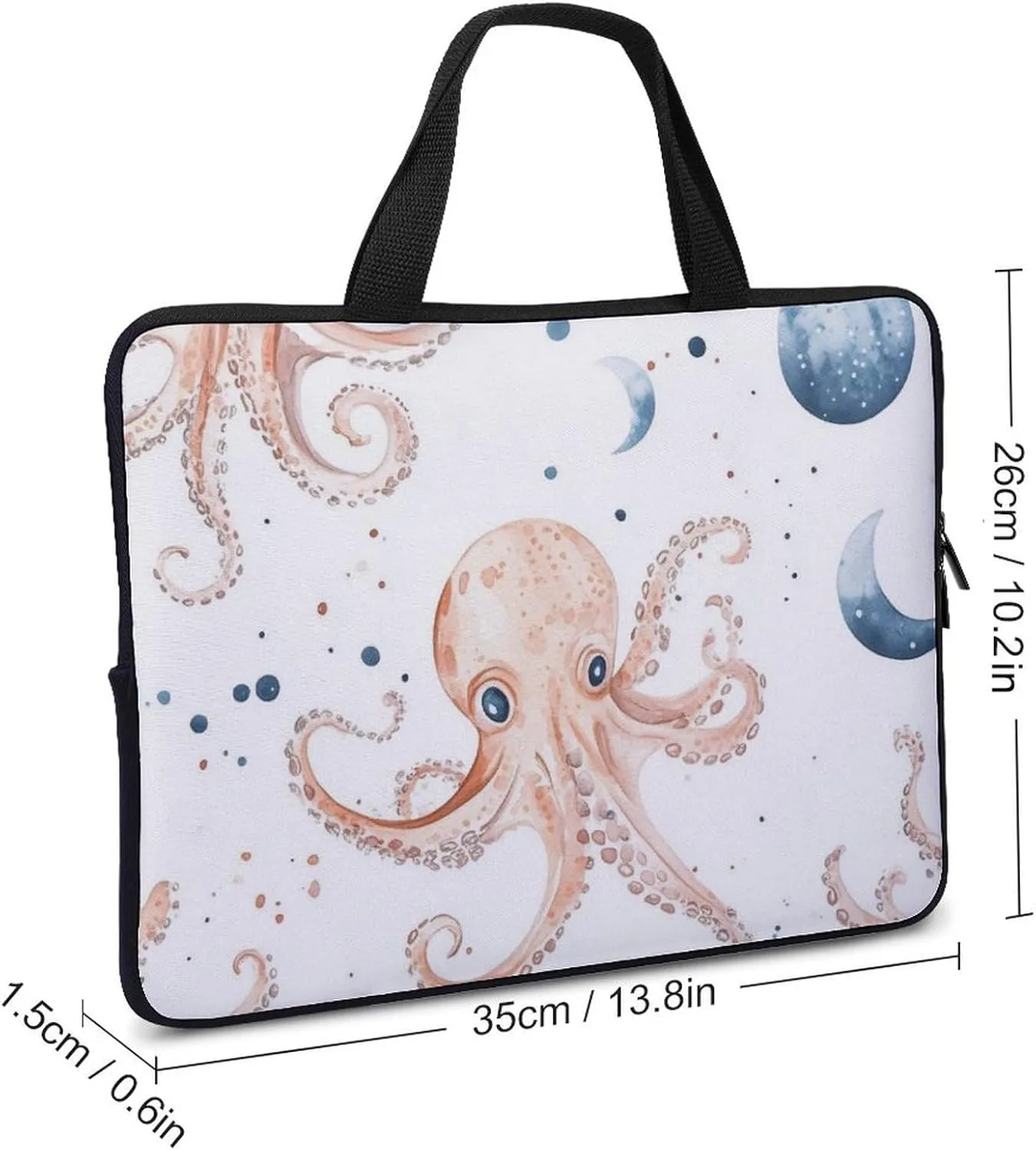 Wave Pattern Laptop Sleeve Laptop Carrying Case Compatible Laptop Protective Bag with Handles