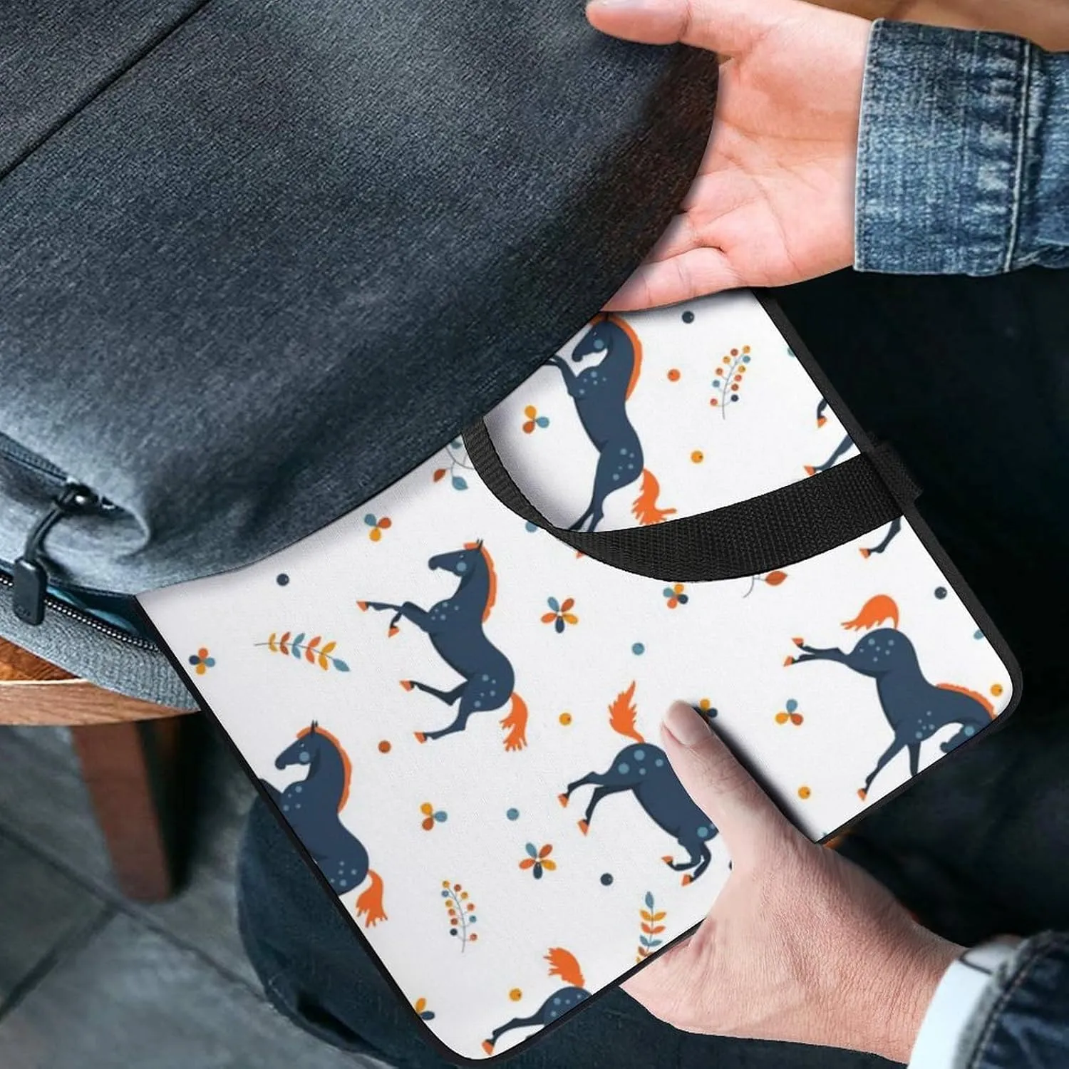 Wave Pattern Laptop Sleeve Laptop Carrying Case Compatible Laptop Protective Bag with Handles
