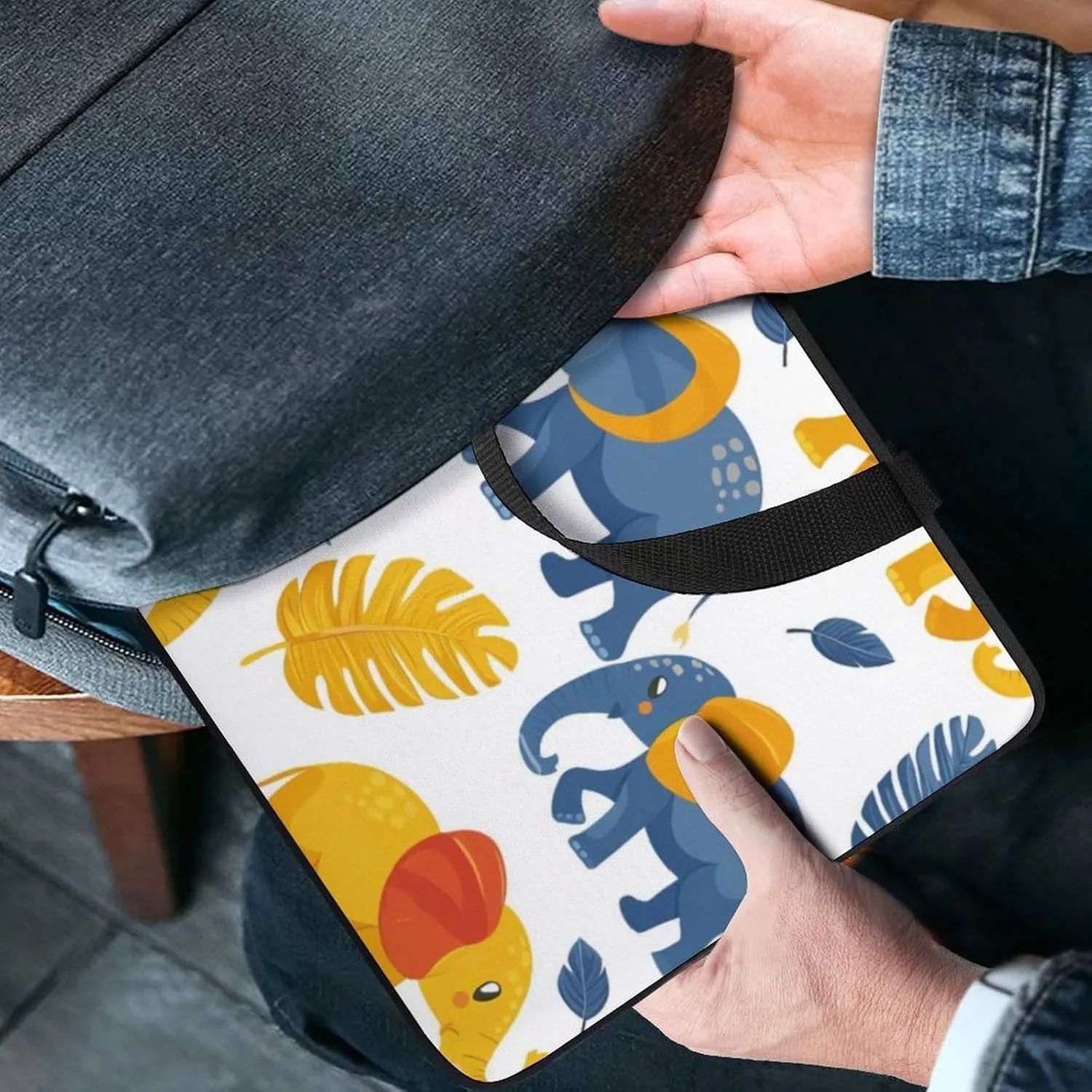 Wave Pattern Laptop Sleeve Laptop Carrying Case Compatible Laptop Protective Bag with Handles