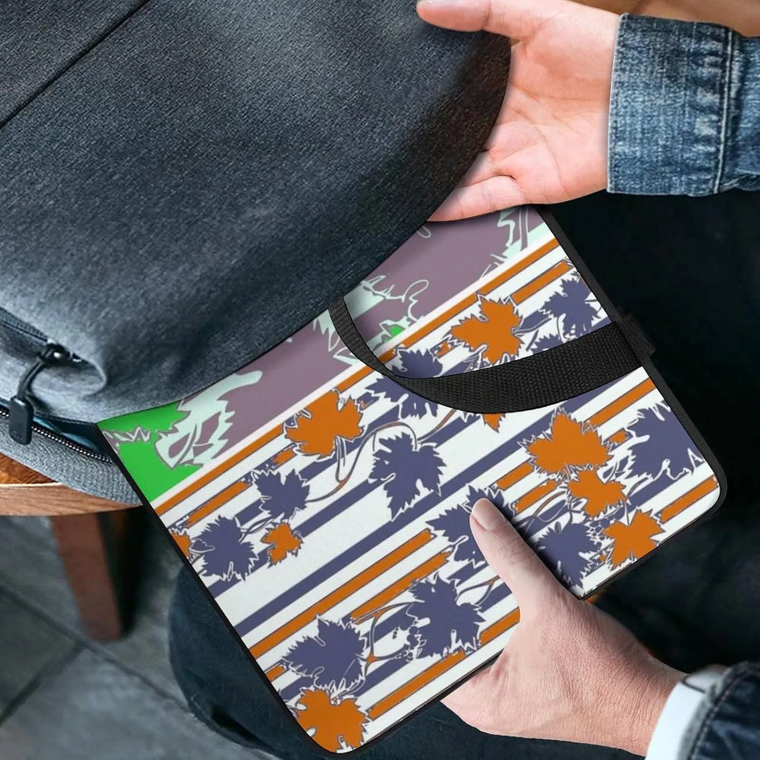 Wave Pattern Laptop Sleeve Laptop Carrying Case Compatible Laptop Protective Bag with Handles