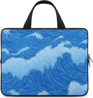 Wave Pattern Laptop Sleeve Laptop Carrying Case Compatible Laptop Protective Bag with Handles
