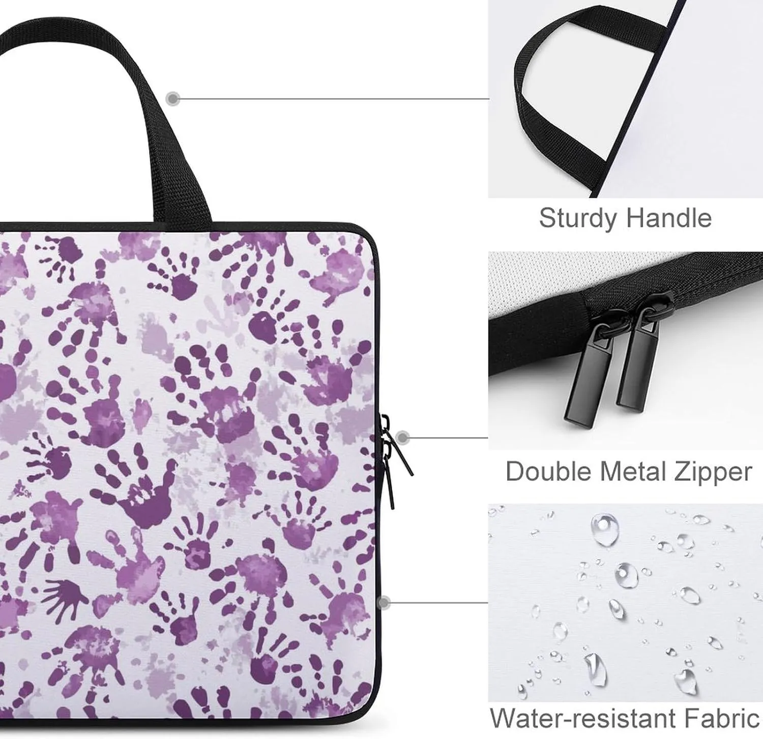 Wave Pattern Laptop Sleeve Laptop Carrying Case Compatible Laptop Protective Bag with Handles