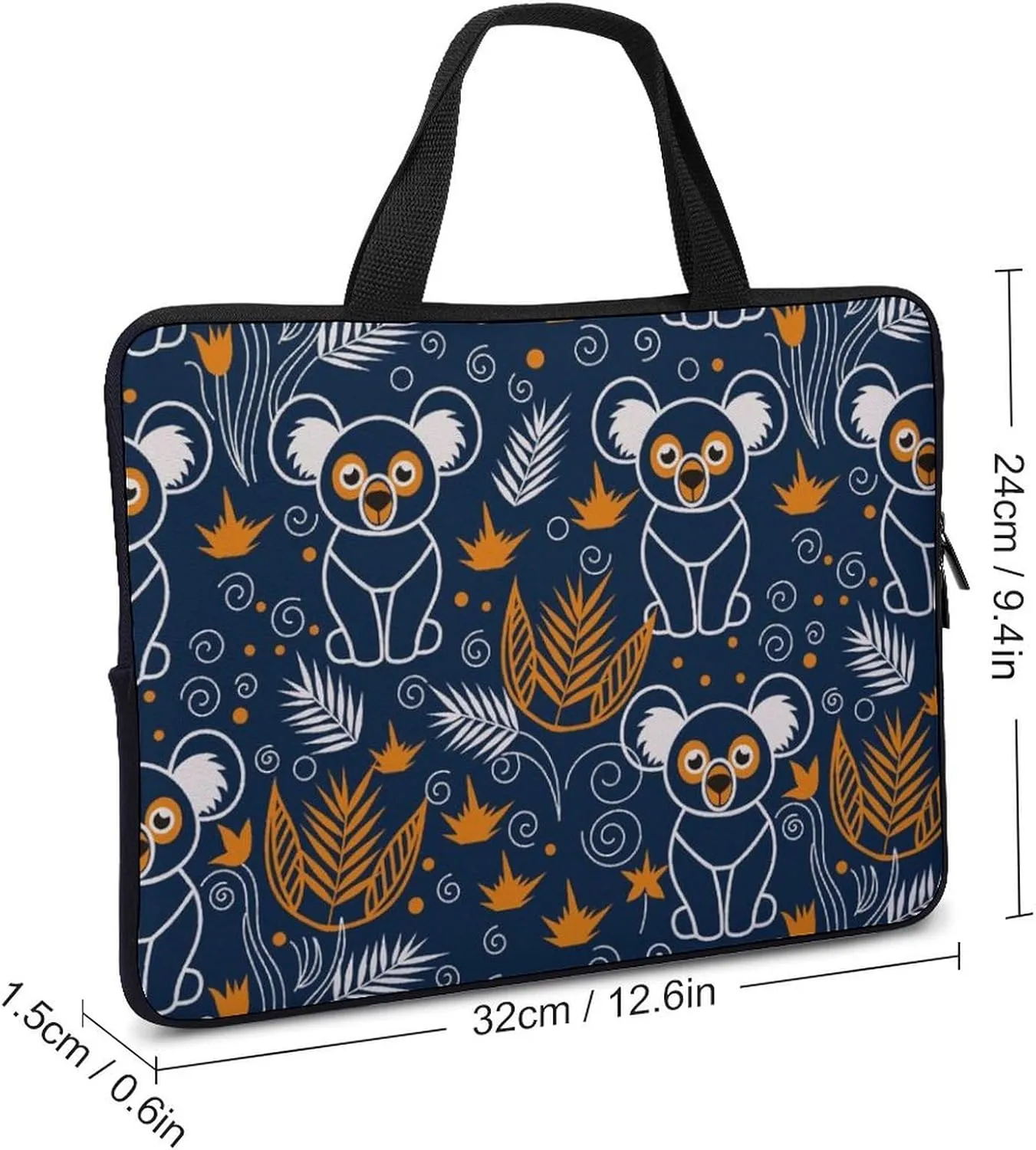 Wave Pattern Laptop Sleeve Laptop Carrying Case Compatible Laptop Protective Bag with Handles