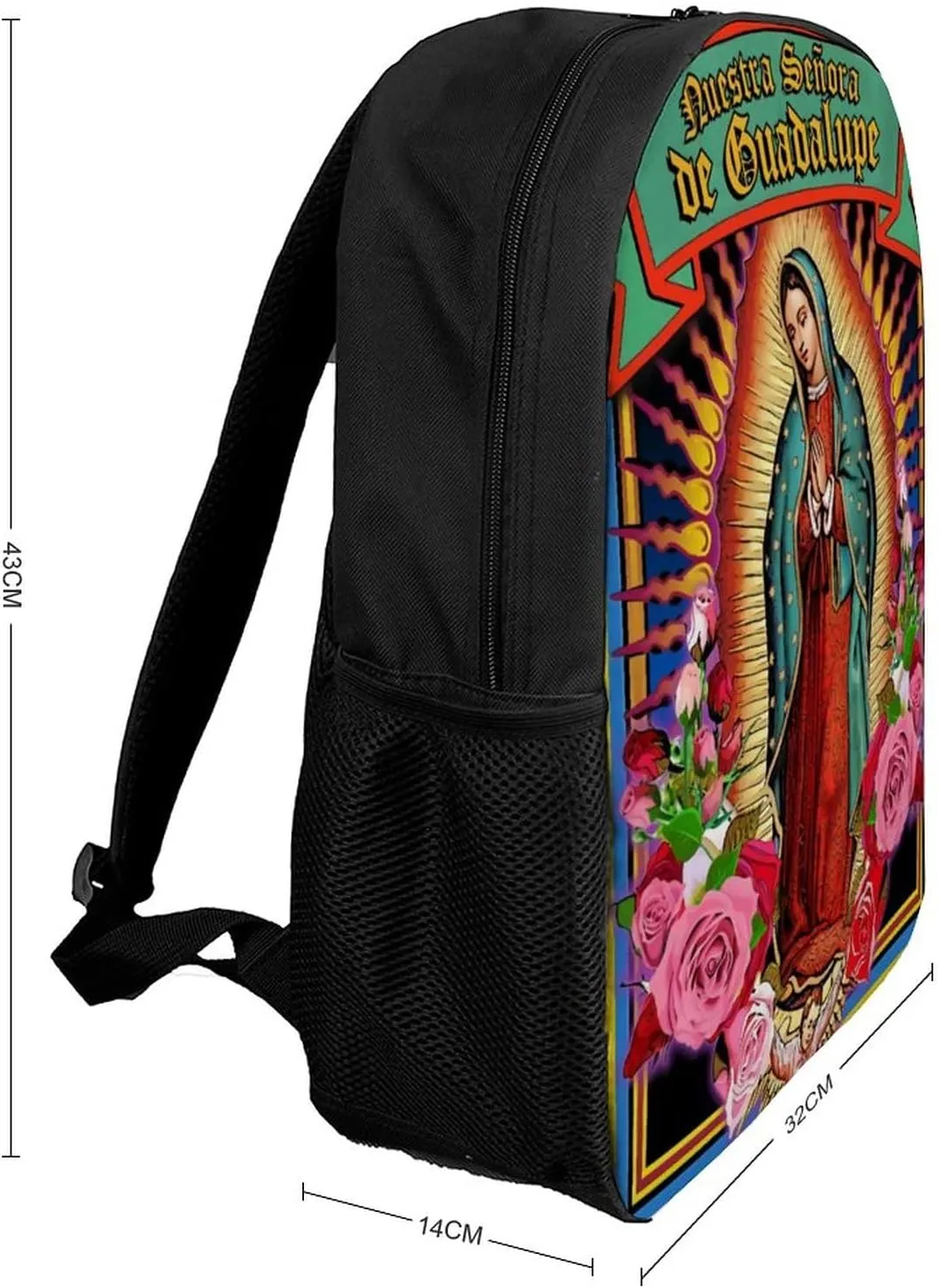 Waygotee Our Lady of Guadalupe Virgin Mary 3D Print Backpacks Bookbag Laptop Travel Bag Unisex for Adult Gifts 17 Inches