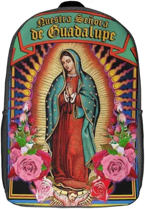 Waygotee Our Lady of Guadalupe Virgin Mary 3D Print Backpacks Bookbag Laptop Travel Bag Unisex for Adult Gifts 17 Inches