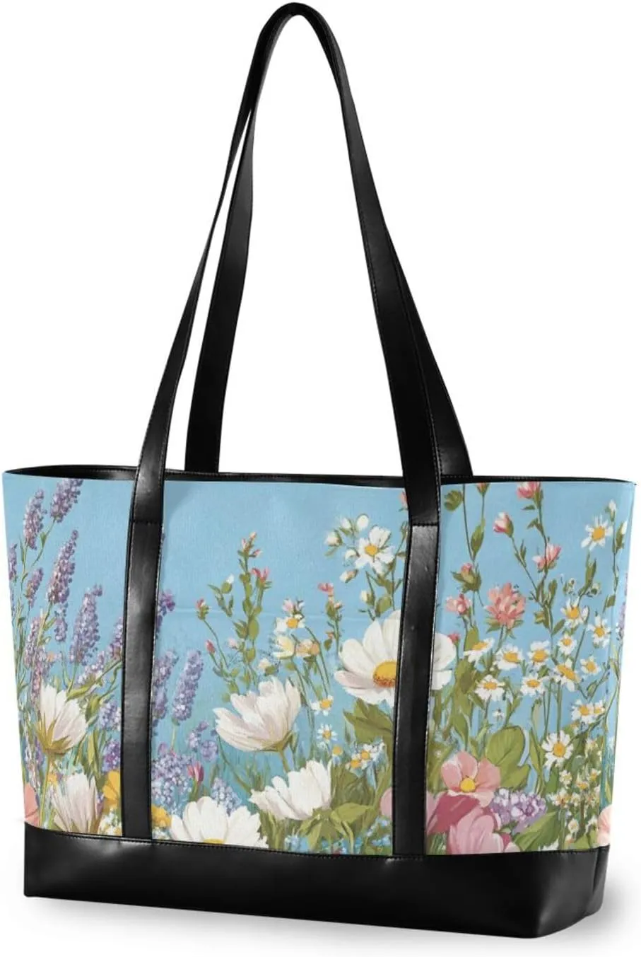 Wildflower Floral Spring Waterproof laptop purse for women 14 with zipper totes for gym with diaper bolsas para computadoras de mujer