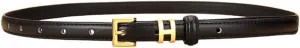 Women Gold Buckle Design Skinny Leather Belt Jeans Belt for Pants in Pin Buckle Belt, Womens Belts for Dress