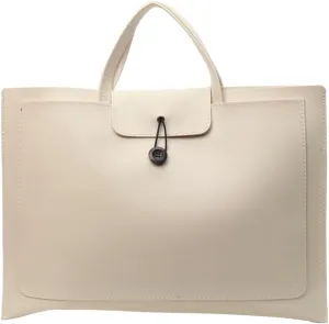Womens Fashion Tote Bag Large Vegan Leather Handbag Vintage Purse Ladies Working Satchels Briefcase with Button 2 Sizes