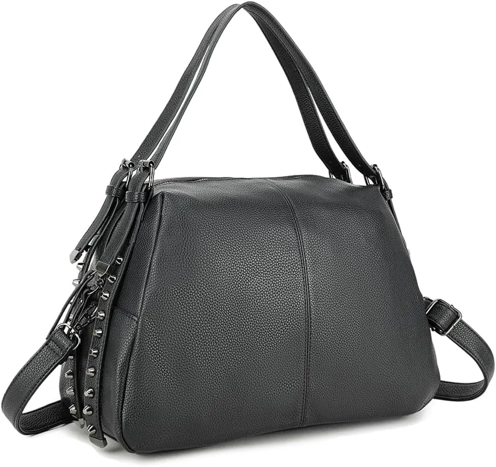 Womens Handbags Tote Bag Vegan Leather Satchel Handbag Ladies Shoulder Bag Crossbody Bag Vintage Rivet Totes Purse
