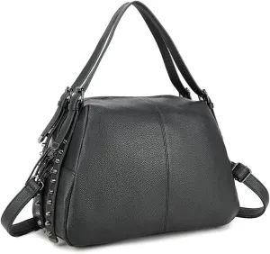 Womens Handbags Tote Bag Vegan Leather Satchel Handbag Ladies Shoulder Bag Crossbody Bag Vintage Rivet Totes Purse