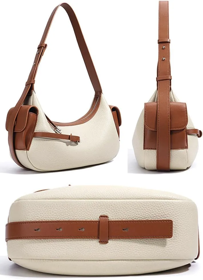 Womens Trendy Genuine Leather Shoulder Bag Small Y2k Dumpling Crossbody Tote Purse Handbags Designer Satchels 2025