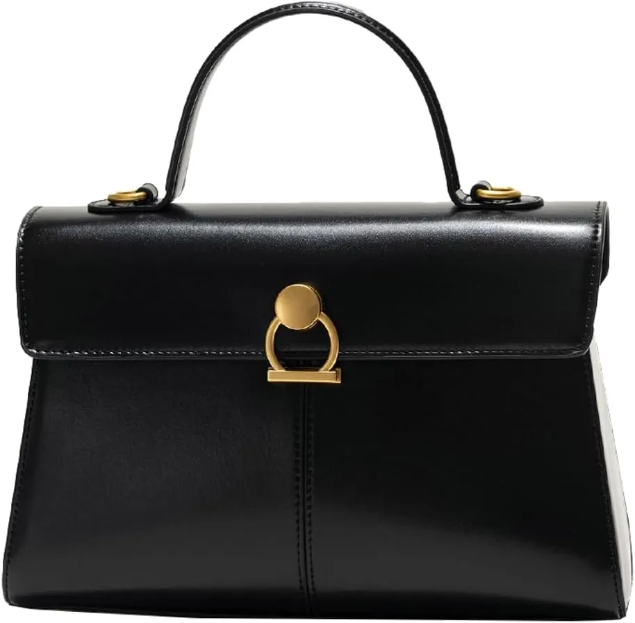 Womens Vintage Top Handle Handbags Commuter Crossbody Tote Bag Small Shoulder Purse Soft Vegan Leather Satchels Gift